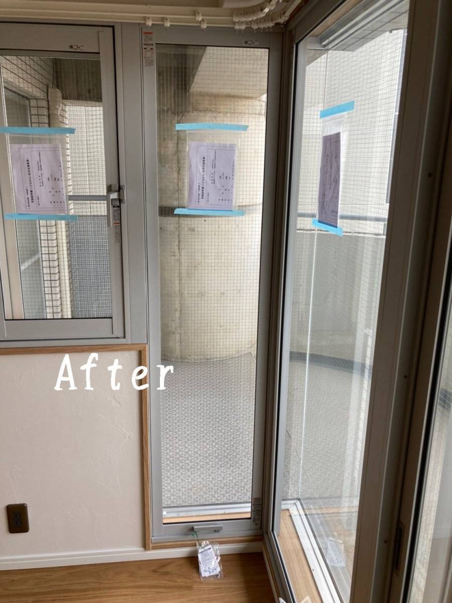 窓ドア京橋駅前店の大阪市 天王寺区 LIXILインプラス シングル硝子で二重窓を4ヶ所、冬前に設置❕断熱効果Up❕の施工後の写真2